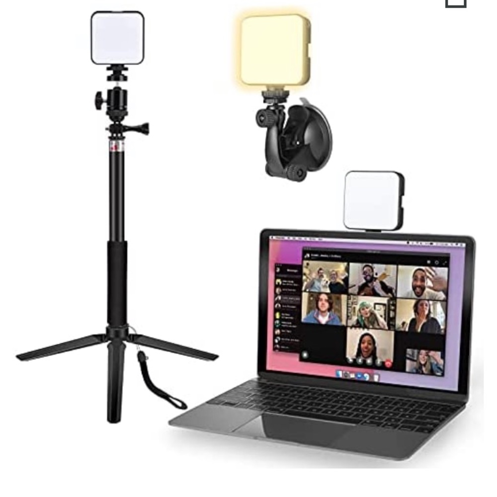NIB Video conference lighting kit. Tripod stand and suction cup included.